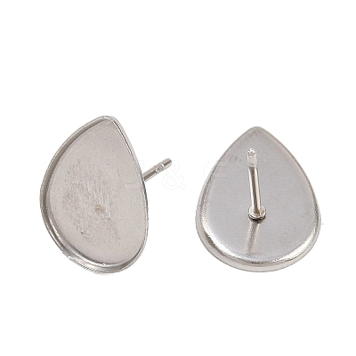 Tarnish Resistant 304 Stainless Steel Stud Earring Settings X-STAS-Q170-13-1