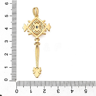 Brass Micro Pave Cubic Zirconia Big Pendants X1-KK-B147-04G-05-1