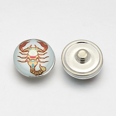 Platinum Tone Half Round/Dome Brass Jewelry Snap Buttons MAK-J007-70-1