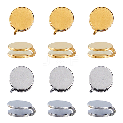 12Pcs 2 Colors 304 Stainless Steel Cuff Earrings EJEW-HS0001-40B-1