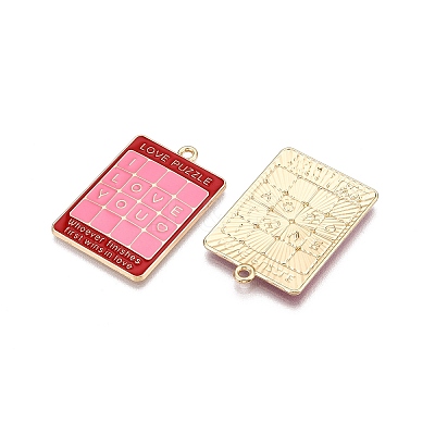 Rack Plating Alloy Enamel Pendants LS-ENAM-N056-430B-1