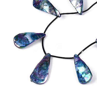 AB Color Plated Dyed Natural Freshwater Shell Beads Strands SHEL-T020-55C-1