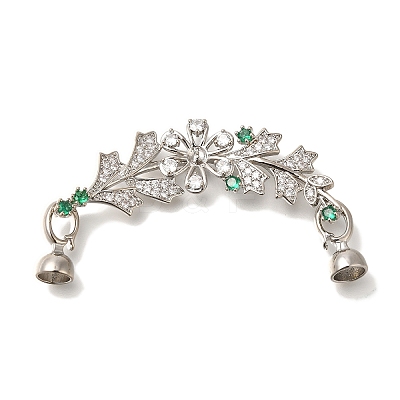 Brass Micro Pave Cubic Zirconia Fold Over Clasps KK-K389-005P-1