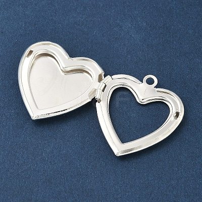 Heart Brass Locket Pendants KK-K414-12A-S-1