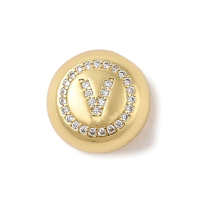 Rack Plating Brass & Cubic Zirconia Pendants KK-Z047-07G-V-RS-1