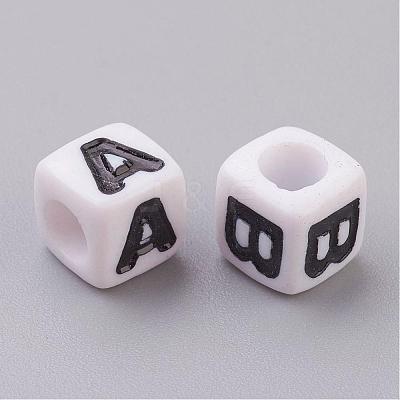 Acrylic Horizontal Hole Letter Beads PL37C9129-1