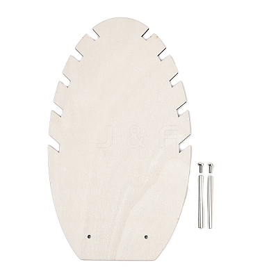 Leaf Shape MDF & Iron Pendant Necklace Jewely Display Stands NDIS-G008-02B-02-1