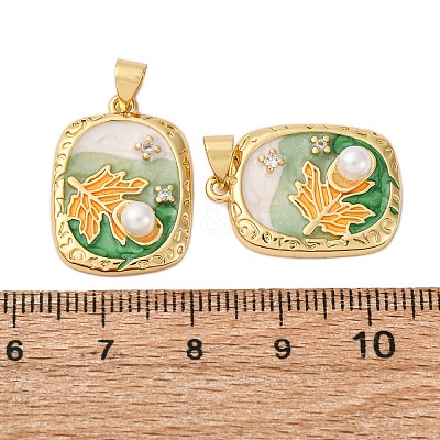 Brass Micro Pave Cubic Zirconia Pendants KK-D390-16G-02-1