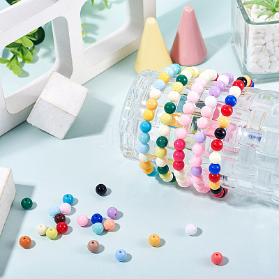 252Pcs 14 Colors Opaque Acrylic Beads SACR-TA0001-49-1