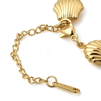 Beach 304 Stainless Steel Shell Sea Animals Link Chain Bracelets BJEW-D359-15A-G-1