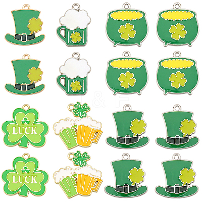 24Pcs 6 Style Alloy Pendants ENAM-SC0004-93-1