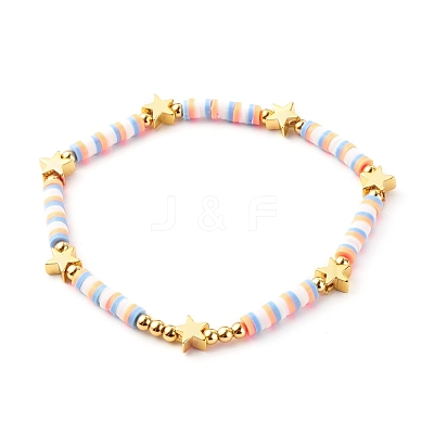 Handmade Polymer Clay Beads Stretch Bracelets Sets BJEW-JB06353-02-1