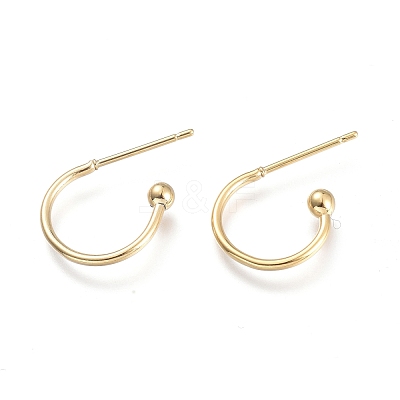 304 Stainless Steel Earring Hooks STAS-K211-01G-1