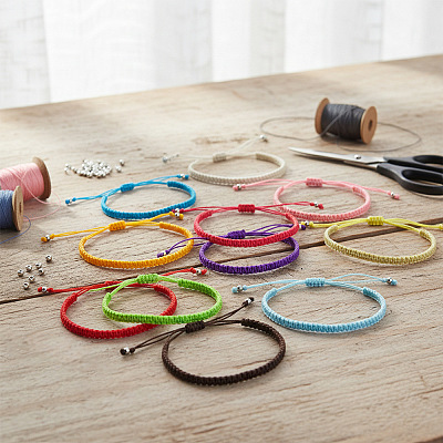 26Pcs Braided Nylon Cord Adjustable Bracelets Set for Women Men XS3159-1-1