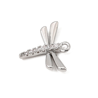 Brass Micro Pave Clear Cubic Zirconia Charms CU-CBA3D76-03P-01-1