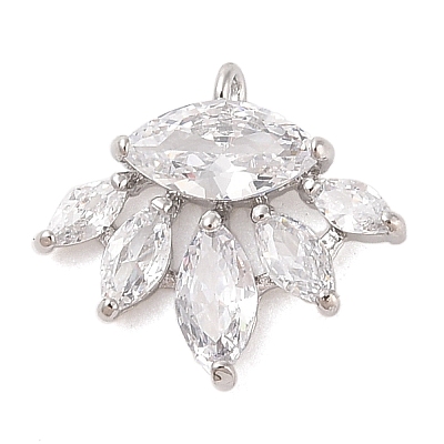 Brass Inlay Clear Glass Pendants KK-S388-22P-1