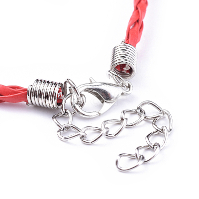 Trendy Braided Imitation Leather Bracelet Making BJEW-S076-001-1