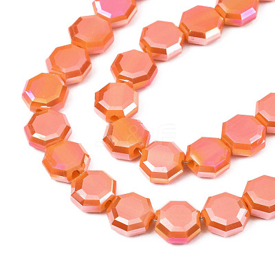 Electroplate Opaque Solid Color Glass Beads Strands EGLA-N002-27-B02-1