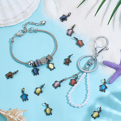14Pcs 7 Colors Brass Pendants KK-PH0013-73-1