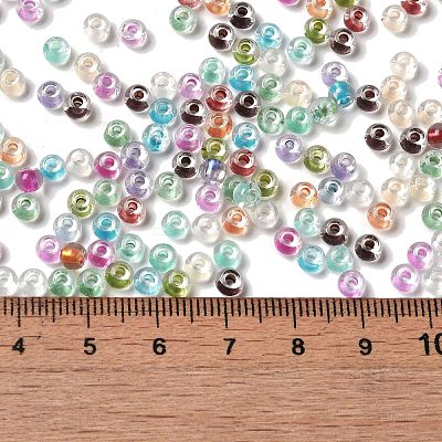 6/0 Transparent Inside Colours Glass Seed Beads SEED-P006-01A-07-1