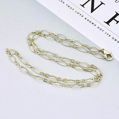 Brass Cable Chains Necklace Making MAK-S072-16A-14KC-1