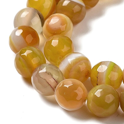 Natural Striped Agate/Banded Agate Beads Strands G-A246-6mm-15-1