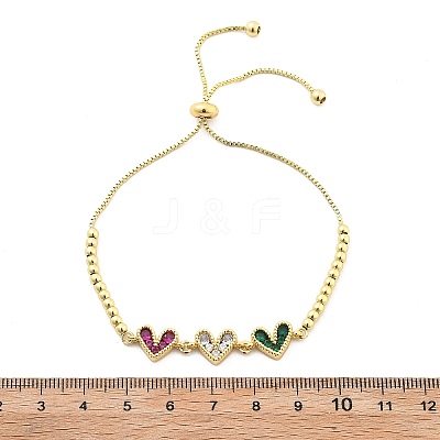 Brass Micro Pave Cubic Zirconia Slider Bracelets BJEW-S163-01B-G-1