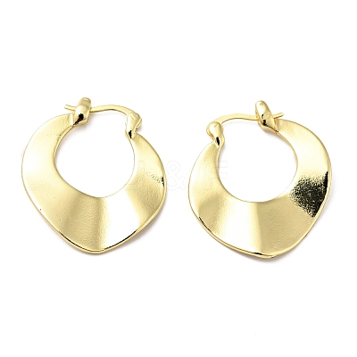 Brass Chunky Twist Rhombus Hoop Earrings for Women EJEW-A079-04G-1