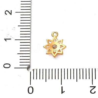 925 Sterling Silver Clear Cubic Zirconia 8-Pointed Star Charms STER-U009-06G-02-1