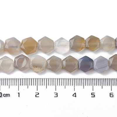 Natural Grey Agate Beads Strands G-K359-C11-01-1