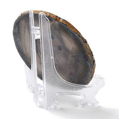 Printed Natural Agate Slice Stone Ornament DJEW-M011-03B-1