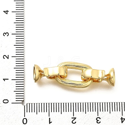 Rectangle Rack Plating Brass Fold Over Clasps KK-S508-15G-1