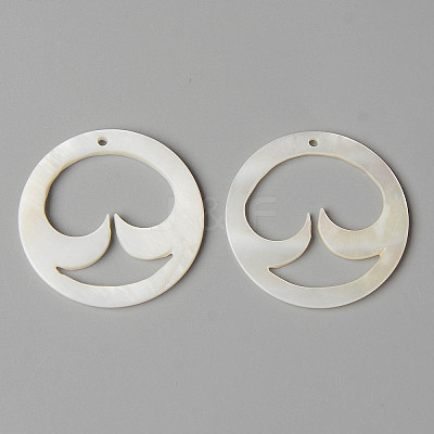 Natural Freshwater Shell Pendants SHEL-N026-80-1