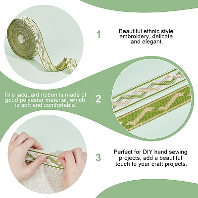 Polyester Jacquard Rhombus Ribbon OCOR-WH0078-150-1