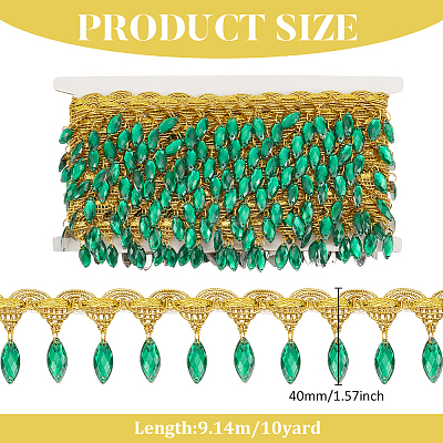 Polyester Lace Ribbon with Plastic Charms Tassel OCOR-WH0078-202B-03-1