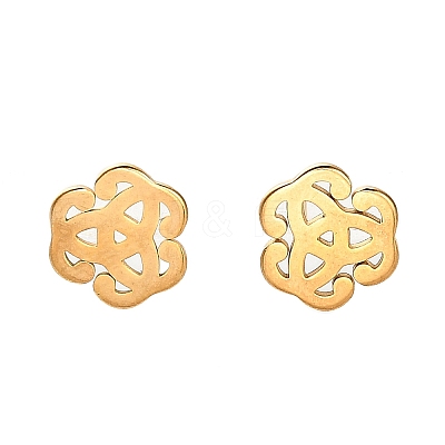 304 Stainless Steel Stud Earrings EJEW-M098-01C-G-1