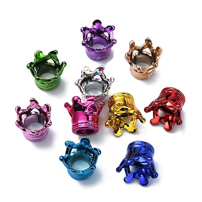 UV Plating Acrylic European Large Hole Beads OACR-E033-05-1