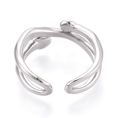 Brass Cuff Ring Settings KK-T076-58P-1