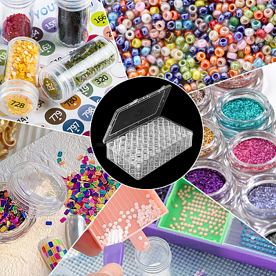 120 Grids Mini Round Plastic Jewelry Screw Top Bead Jars Sets AJEW-WH0348-305-1
