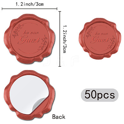 50Pcs Adhesive Wax Seal Stickers DIY-CP0010-16A-1