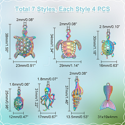 28Pcs 7 Style Plated Alloy Pendants FIND-AR0003-95-1