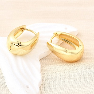 U-Shaped Brass Hoop Earrings EJEW-Z121-04G-1