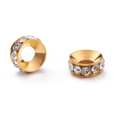 Brass Rhinestone Spacer Beads RB-A020-9mm-01G-1