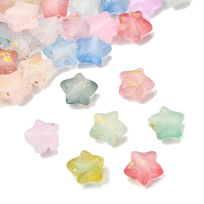 200Pcs Frosted Acrylic Charms OACR-FP0001-25-1