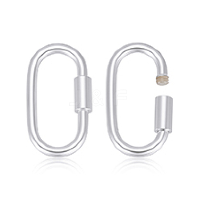 2Pcs 925 Sterling Silver Locking Carabiner STER-PH0004-52B-1