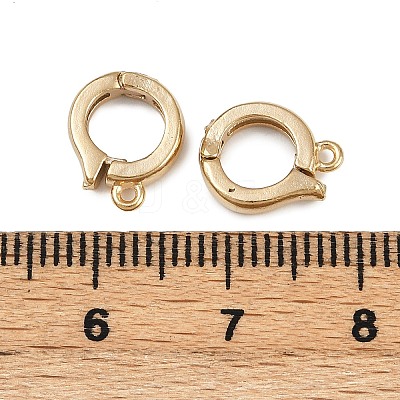 Brass Ring Twister Clasps KK-P310-01G-1