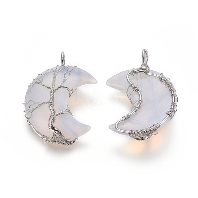 Opalite Tree of Life Wire Wrapped Pendants G-L520-E05-P-1