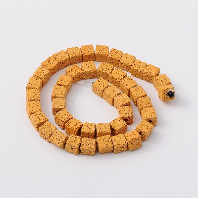 Synthetic Lava Rock Bead Strands G-N0104-8mm-13-1