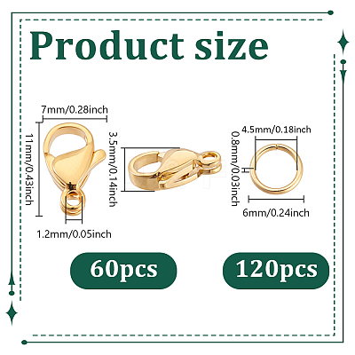 304 Stainless Steel Lobster Claw Clasps STAS-PH0019-54G-1