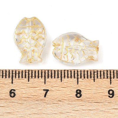 Electroplate and Golden Metal Enlaced Glass Beads EGLA-T029-01F-1